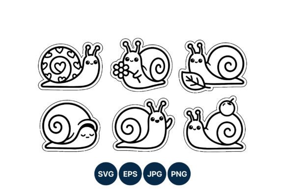 Download Cute Snail Line Art Vector - Vector Collection
