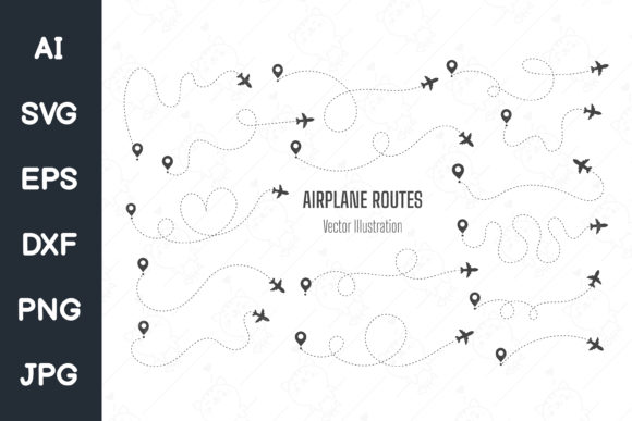 Download Airplane Routes. Travel Vector Icon Set - Vector Collection