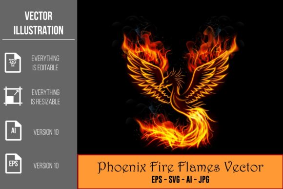 Download Phoenix Bird Fire Flames Vector - Vector Collection