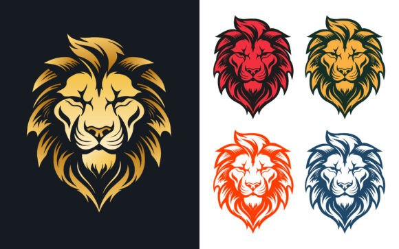 Download Mascot Lion Head Face Logo Design Vector - Vector Collection