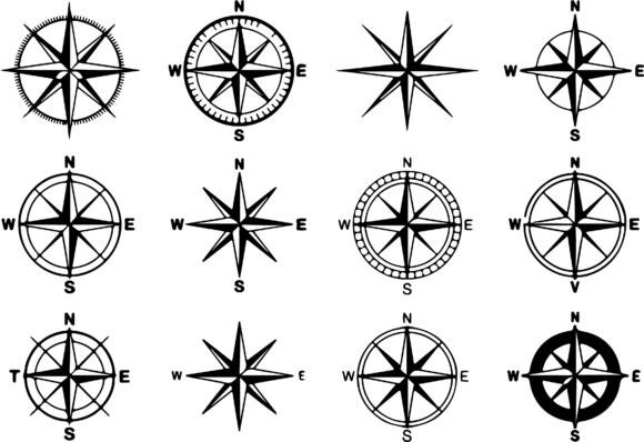 Download Compass Rose Vector Graphics Pack - Vector Collection
