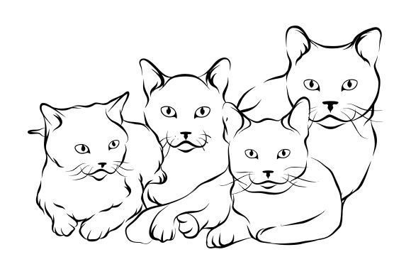 Download Cat Line Art Vector - Vector Collection