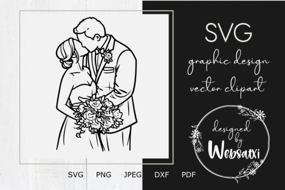 Download Bride and Groom Kiss Vector Clipart - Vector Collection