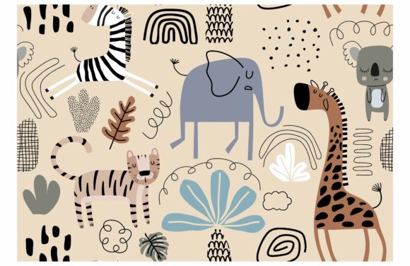Download Vector Pattern with Cute Animals - Vector Collection